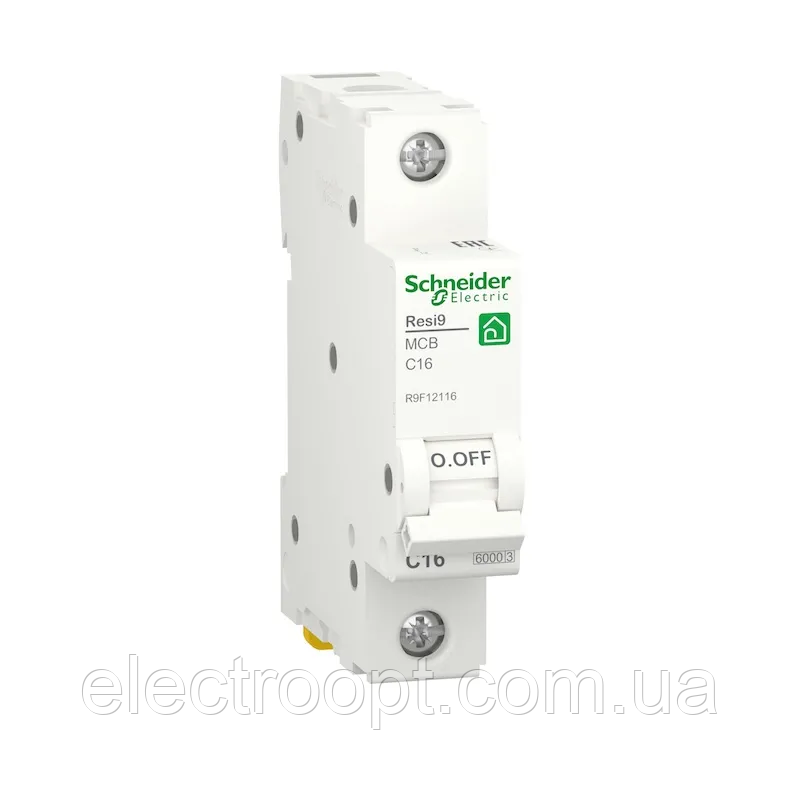 Автоматичний вимикач Schneider Electric RESI9 6kA 1P 16A C