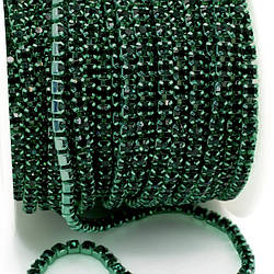 Стразовий ланцюг ss8 (2,5 мм) 1 м Nephritis green