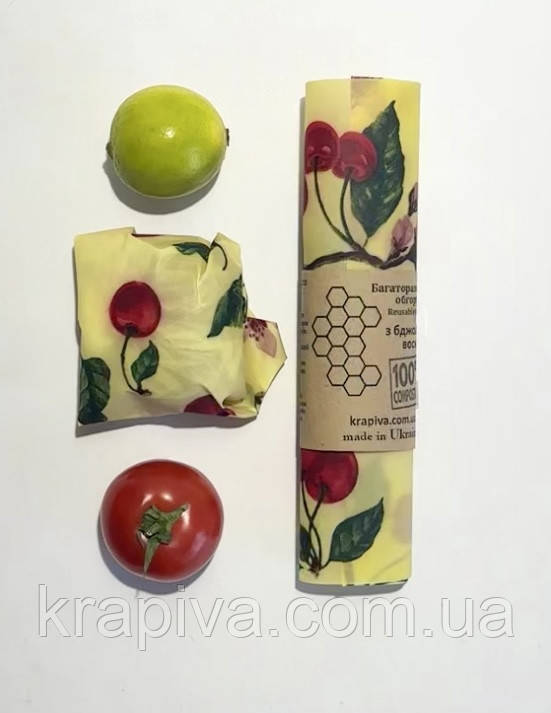 2 шт багаторазова воскова упаковка для продуктів, серветка обгортка вощанка, екоупаковка, вощені серветки