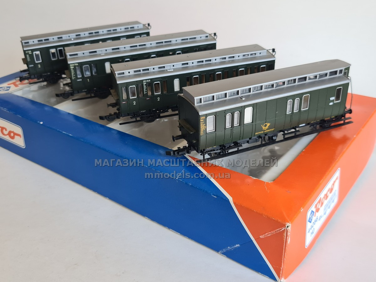 Сет із 4 вагонів " Deutschen Reichsbahn. ", масштаб 1:87, H0 Roco 44056