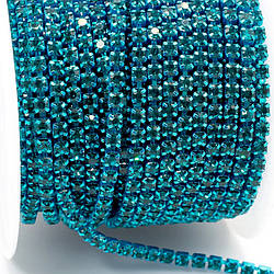 Стразовий ланцюг ss6 (2 мм) 1 м Blue zircon blue