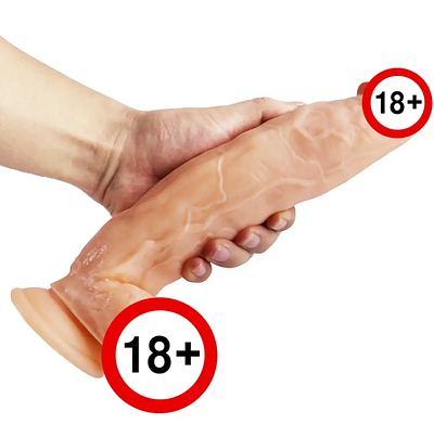 Великий реалістичний фалоімітатор з мошонкою та присоскою 26см х 4.5см