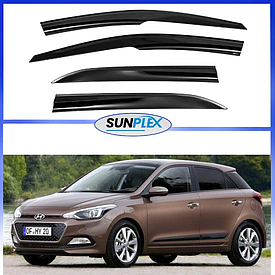 Дефлектори вікон, вітровики на Hyundai i20 хетчбек 2014-2020 (скотч) Sunplex