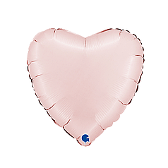 18" GRABO-ГР 014 СЕРЦЕ Сатин Світло-рожеве | Satin Pastel Pink