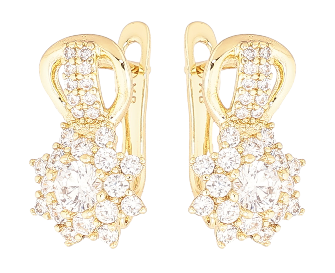 Сережки Xuping Позолота 14K англійський замок «Кришталевий блиск»