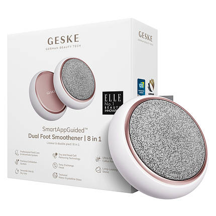 Набір для догляду за стопами Geske Dual Foot Smoothener 8в1 White | Видаляє омертвілі клітини шкіри, мозолі, вирівнює контури стоп, фото 1