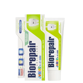 Дитяча зубна паста Biorepair Junior (6-12 років) для зміцнення і ремінералізації М’ята (без фтору) (75 мл.) 02796