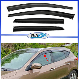 Дефлектори вікон, вітровики на Hyundai ix35 2009-2017 (скотч) Sunplex