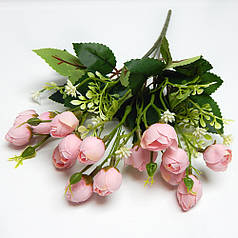 Букет ранункулюсів з гіпсофілою, 15 бутонів по 2 см, ніжно-рожевий