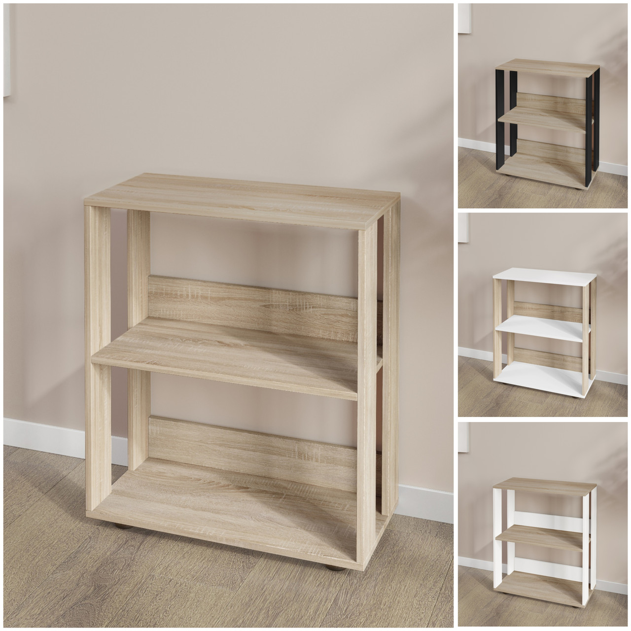 Полиця універсальна 64×32×75 см Дуб Сонома - для дому, офісу, салону, лабораторії, ванної,, фото 1