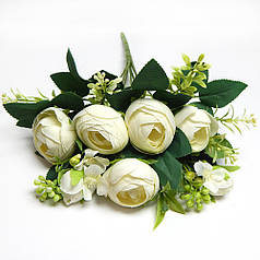 Букет півонії закритих, білі, 30 см
