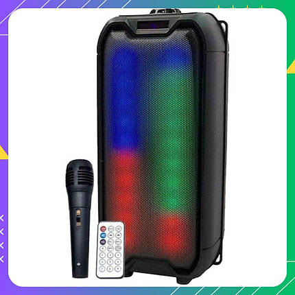 Велика переносна колонка Sing-e ZQS 4235 якісна з led підсвічуванням, музична з потужним акумулятором, фото 1