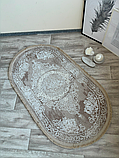 Турецький ворсовий килим кремовий овальний 80*150 см GRANADA 4865A Visone/Cream, фото 3