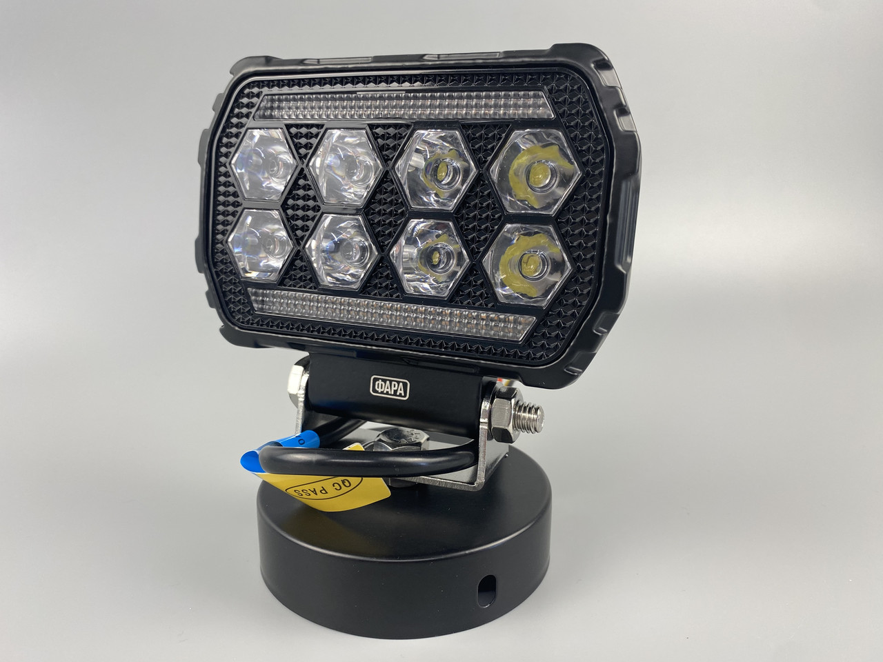 Фара LED квадратна 8 Led chip 12/24V. Широкий промінь + DRL світло + стробоскоп, світло 6500 К, IP67, фото 1
