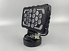 Фара LED квадратна 18 Led chip 12/24V. Широкий промінь + DRL світло + стробоскоп, світло 6500 К, IP67, фото 5