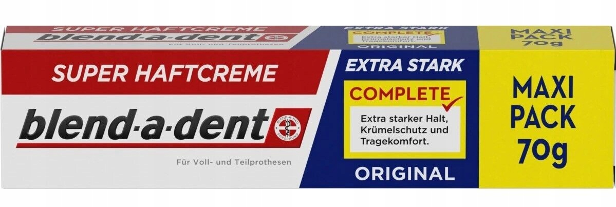Фіксуючий крем Blend-a-dent ORIGINAL extra stark для зубних протезів 70 г