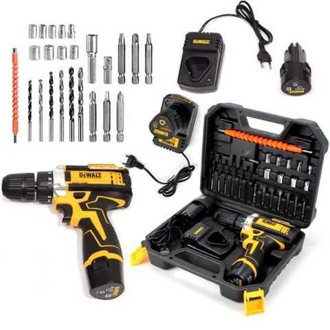 Шурупокрут акумуляторний DeWALT DCF680Z2FA (12V, 2AH) повний комплект з набором інструментів Деволт з насадками і бітами в кейсі