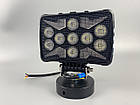 Фара LED квадратна 18 Led chip 12/24V. Широкий промінь + DRL світло + стробоскоп, світло 6500 К, IP67, фото 5