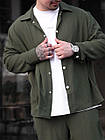 Чоловічий костюм Сорочка + Штани хакі лляний Комплект весняний літній, фото 7