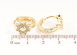 Сережки Xuping Позолота 14K колечка «Зірки з кристалами», фото 3
