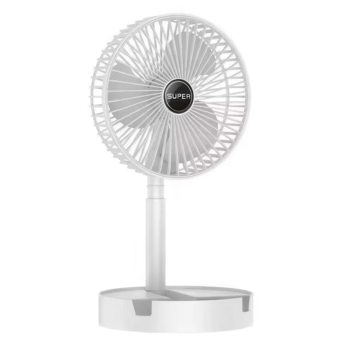 Міні вентилятор Telescopic Folding Fan, Білий — акумуляторний, настільний, складаний (мини вентилятор)
