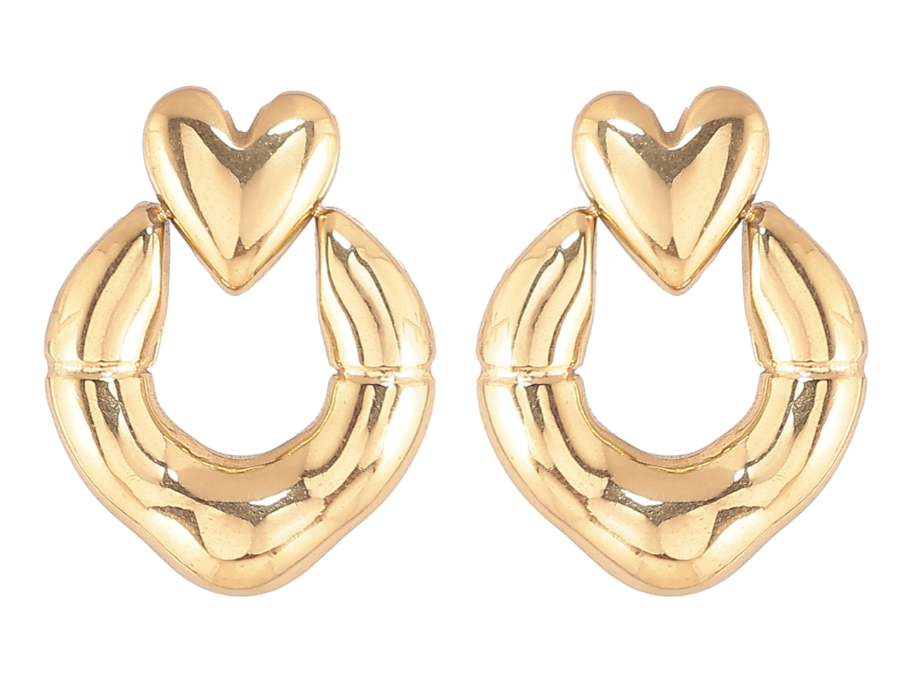 Сережки Xuping Позолота 14K пусети «Сердечка з колами»