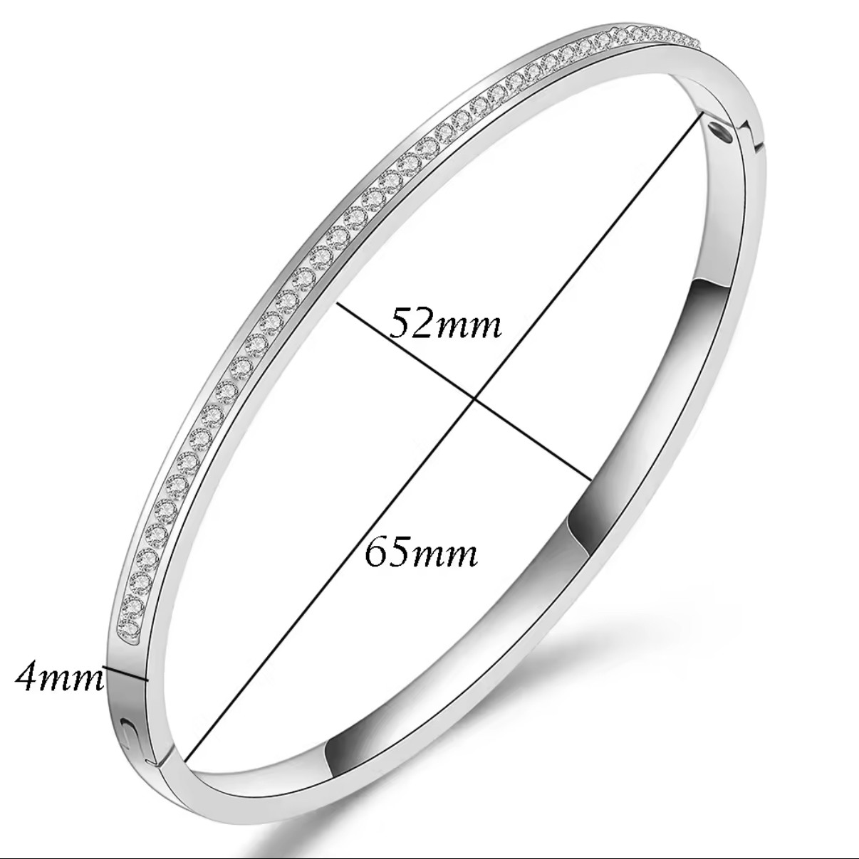 Браслет 1 ряд фіанітів (сріблястий), фото 1