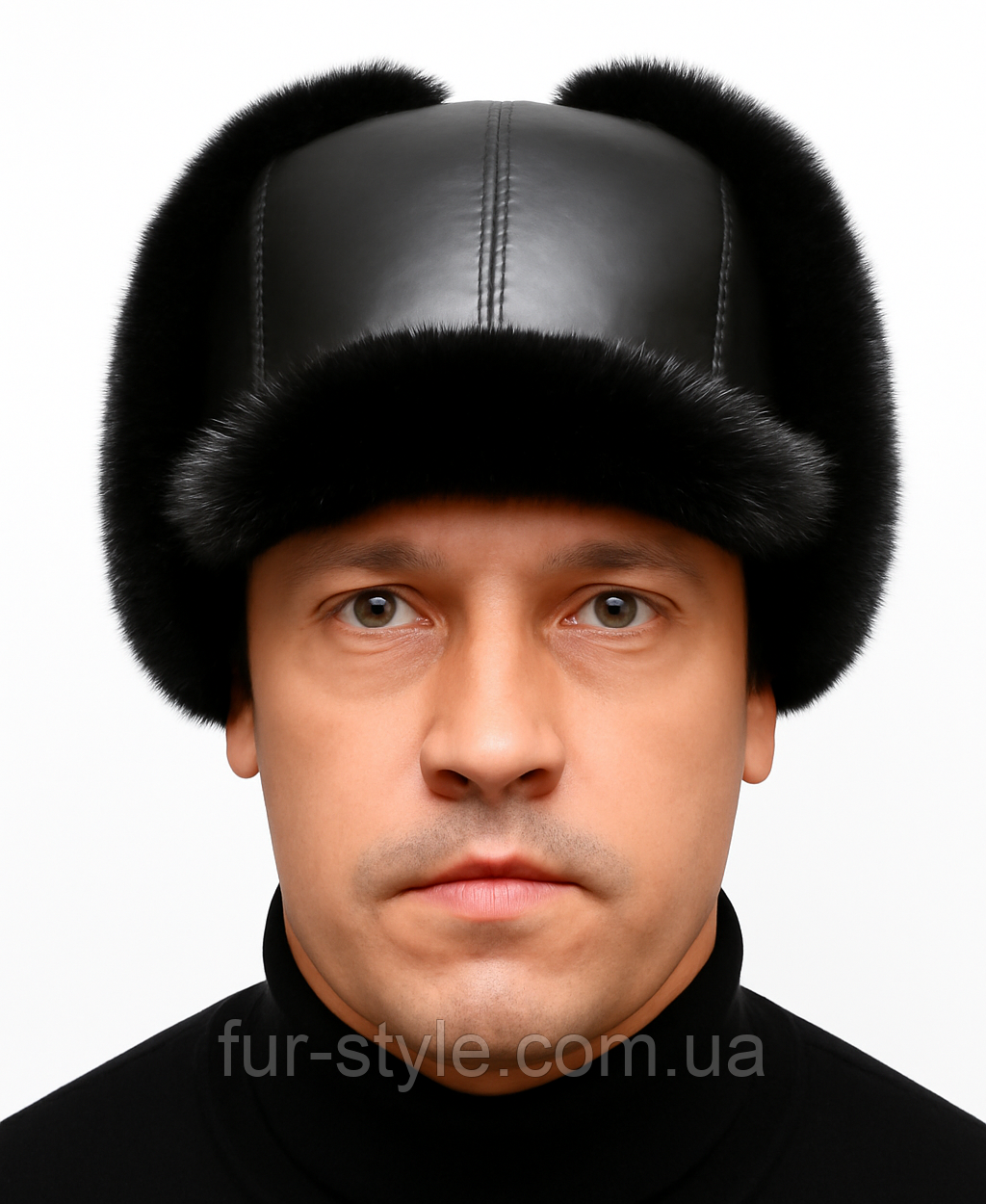 Норкова чоловіча шапка Вушанка з козирком