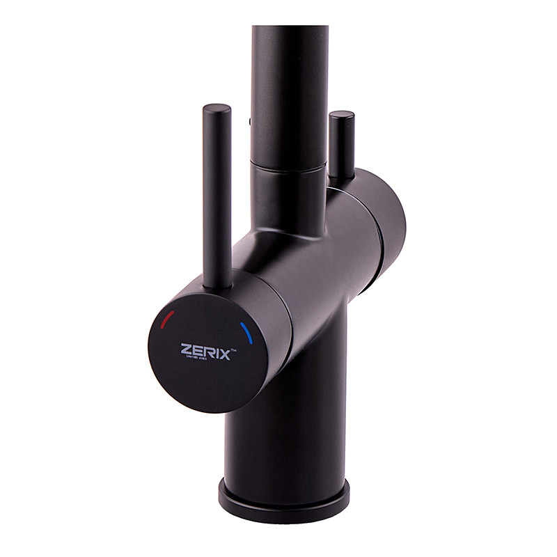 Смеситель кухонный на две воды Zerix LUX-024 Black с