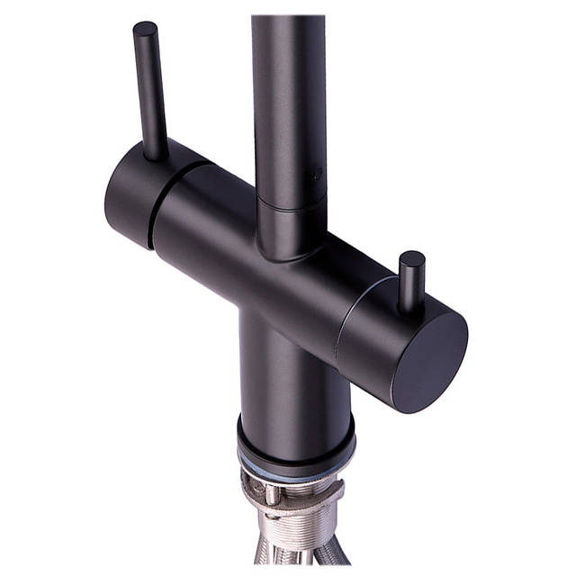 Смеситель кухонный на две воды Zerix LUX-024 Black с
