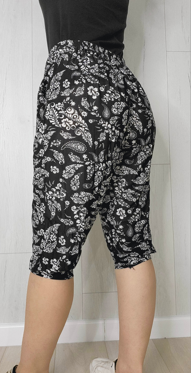 Бріджі жіночі великі "Огірки" 52-58 (7XL-10XL). Шорти довгі батал, фото 1