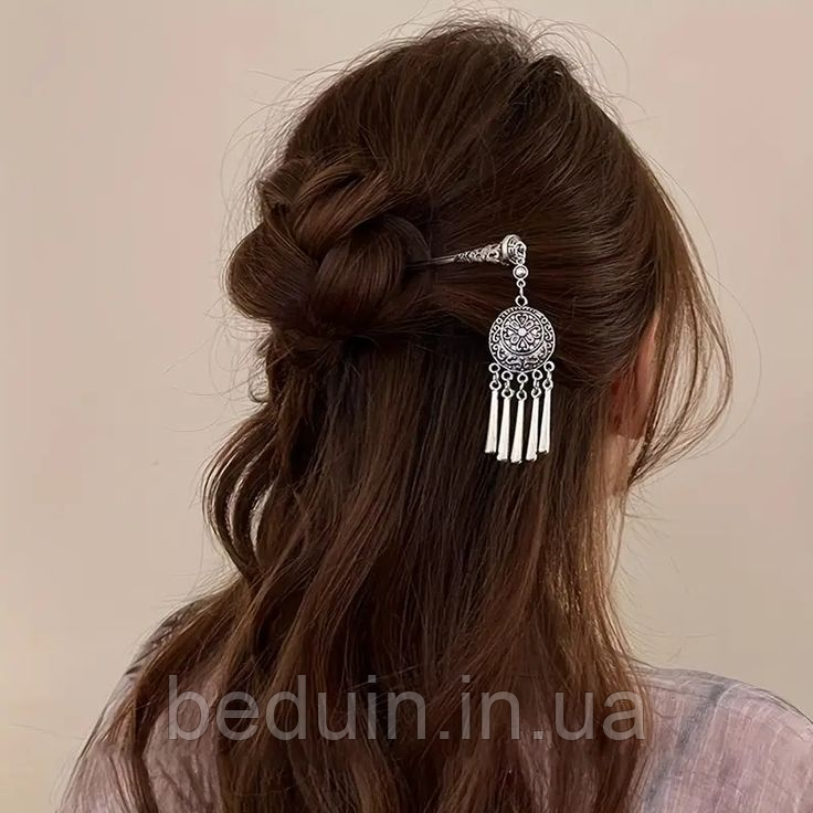 Антична металева шпилька, паличка для волосся, у стилі бохо — Aushal Jewellery