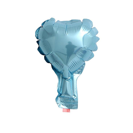 4" КИТАЙ-КТ 002 СЕРЦЕ Металік Блакитне | Light Blue, фото 1