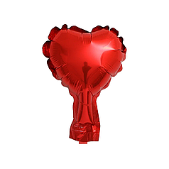 4" КИТАЙ-КТ СЕРЦЕ Металік Червоне | Red ДЕФЕКТ! МАЄ ПОТЕРТОСТІ