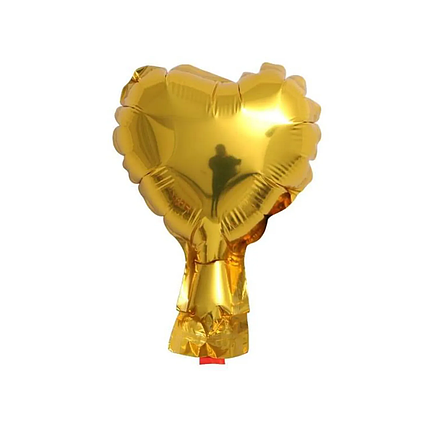 4" КИТАЙ-КТ 004 СЕРЦЕ Металік Золото | Gold, фото 1