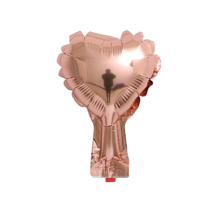 4" КИТАЙ-КТ 005 СЕРЦЕ Металік Рожеве Золото | Rose Gold, фото 1