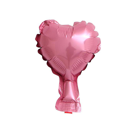 4" КИТАЙ-КТ 001 СЕРЦЕ Металік Рожеве | Pink, фото 1