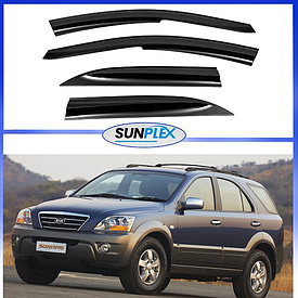 Дефлектори вікон, вітровики на Kia Sorento 2002-2009 (скотч) Sunplex