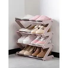 Полиця-стійка-органайзер для взуття на 4 полиці Shoe Rack Amazin рожева, фото 5