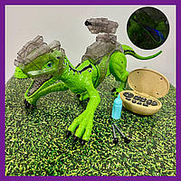 Дитячий інтерактивний динозавр K 35 на пульті керування підсвітка, випускає пару, ходить, гарчить, стріляє