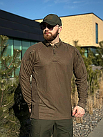 Боевая тактическая рубашка убакс олива лето для военных зсу с липучками, Поло армейское длинный рукав хаки