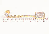Сережки Xuping Позолота 14K пусети «Кришталеві підвіски», фото 3
