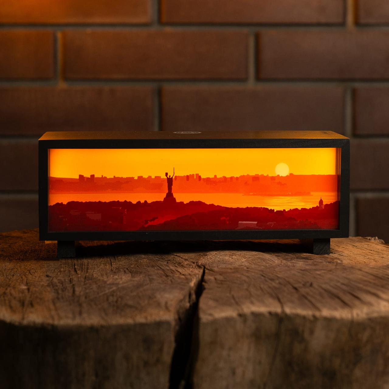 Нічник-панорама “Вечірній Київ”, чорний (LED, Акумулятор, USB Type-C)
