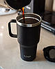 Термостакан (ізольована чашка) Bohtal з ручкою з нержавіючої сталі Tumbler Black 900 ml, фото 4