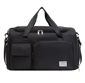 Жіноча спортивна сумка з ременем 23л /Спортивна сумка з відділенням для взуття / Дорожня сумка / Сумка для спорту чорна