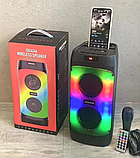 Музична колонка велика bluetooth з AUX-входом пульт ду RGB-підсвіткою мікрофоном функцією радіо zqs4246, фото 8