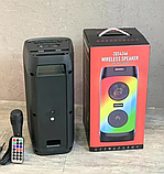 Музична колонка велика bluetooth з AUX-входом пульт ду RGB-підсвіткою мікрофоном функцією радіо zqs4246, фото 11