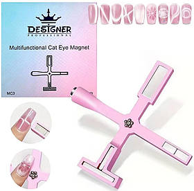 Рожевий мультифункціональний магніт 5в1 Дизайнер для котячого ока МС3