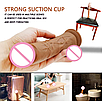 М'який фалоімітатор з сильною присоскою 20см Реалістичний фалоімітатор з присоскою та яйцями, фото 4