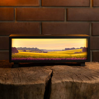 Нічник-панорама “Лавандове поле”, чорний (LED, Акумулятор, USB Type-C)